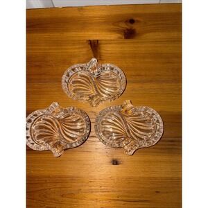 Vintage Small Double Crystal Cigarette Ashtray Nachtmann German Mini Lot of 3